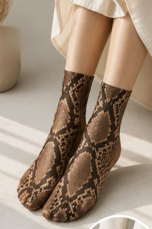 Manel | Socks - Desert Python Sheer