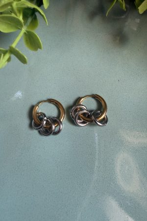 Manel | Stainless Steel Huggie - 3 Silver Rings