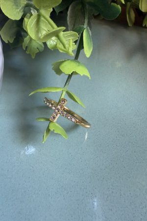 Manel | Stainless Steel Ring - Sealed ln Faith (Gold)