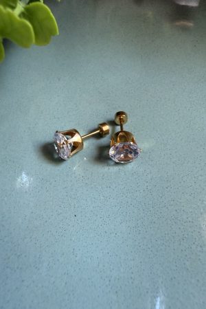 Manel | Stainless Steel Flat Back - Classic Round Stud (Gold)