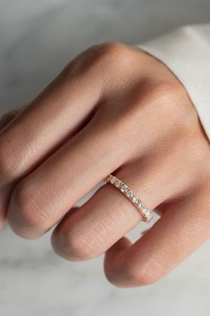 Manel | Ring SS - Half Circle Stone Band