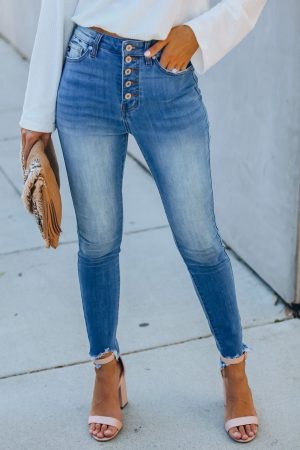 Manel | Jeans - Highwaisted Raw Hemline Skinny
