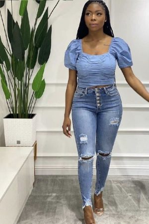 Manel | Jeans - Highwaisted Distress Skinny 2