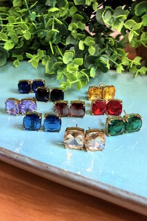 Manel | Earrings - Cushion Cut Stud