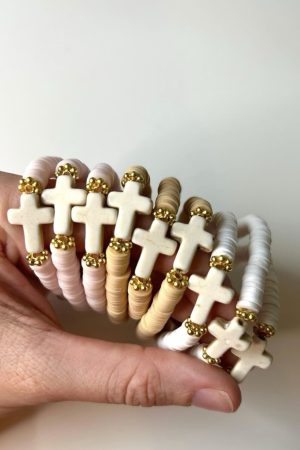 Manel | Bracelet - Clay Beads Cross