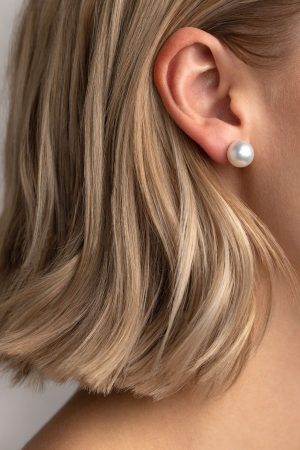 Manel | Stainless Steel Flat Back - Pearl Stud (Gold)