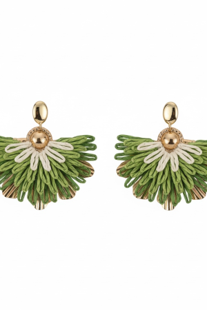 Manel | Earrings - Green Fan