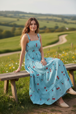 Manel | Dress - Gingham Cherry