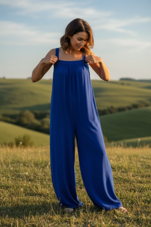 Manel | Jumpsuit - Boho Loose Fit (Blue)