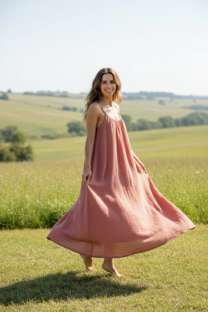 Manel | Dress - Boho Basic (Tangerine)