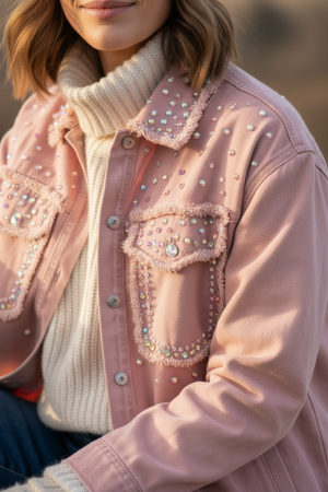 Manel | Denim Jacket - Bling Pink