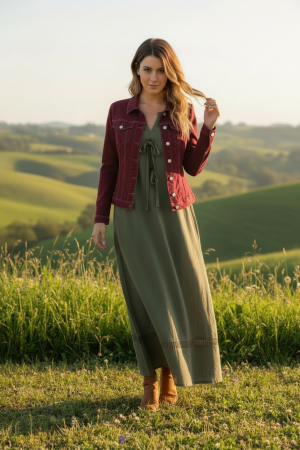 Manel | Dress - Faux Tie (Olive)