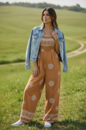 Manel | Jumpsuit - Pretty Garden (Brown)