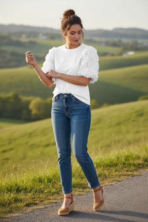 Manel | Top - Clouds (White)