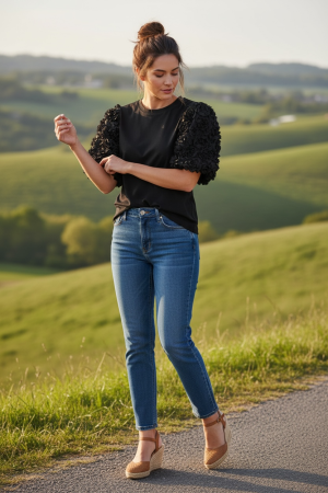 Manel | Top - Clouds (Black)