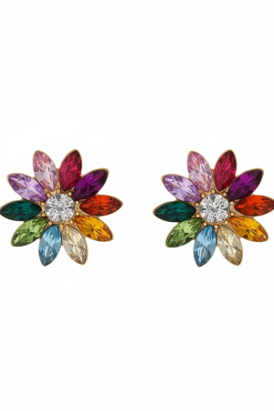 Manel | Stud - Rainbow Rhinestone