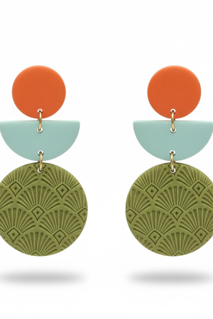 Manel | Stud - Texture Green Circle