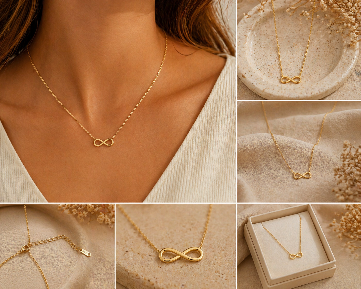 Manel | Stainless Steel Necklace - Infinity Grace (Gold) - Image 2