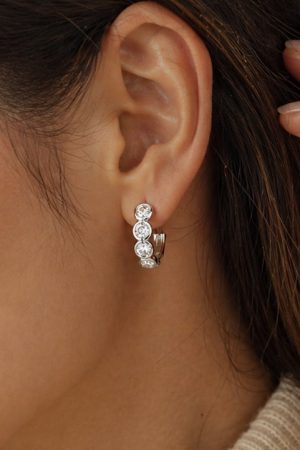 Manel | Stainless Steel Earrings - Halo Hoop (Silver)