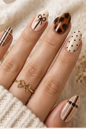 Manel | Press On Nails - Mocha Tortoise