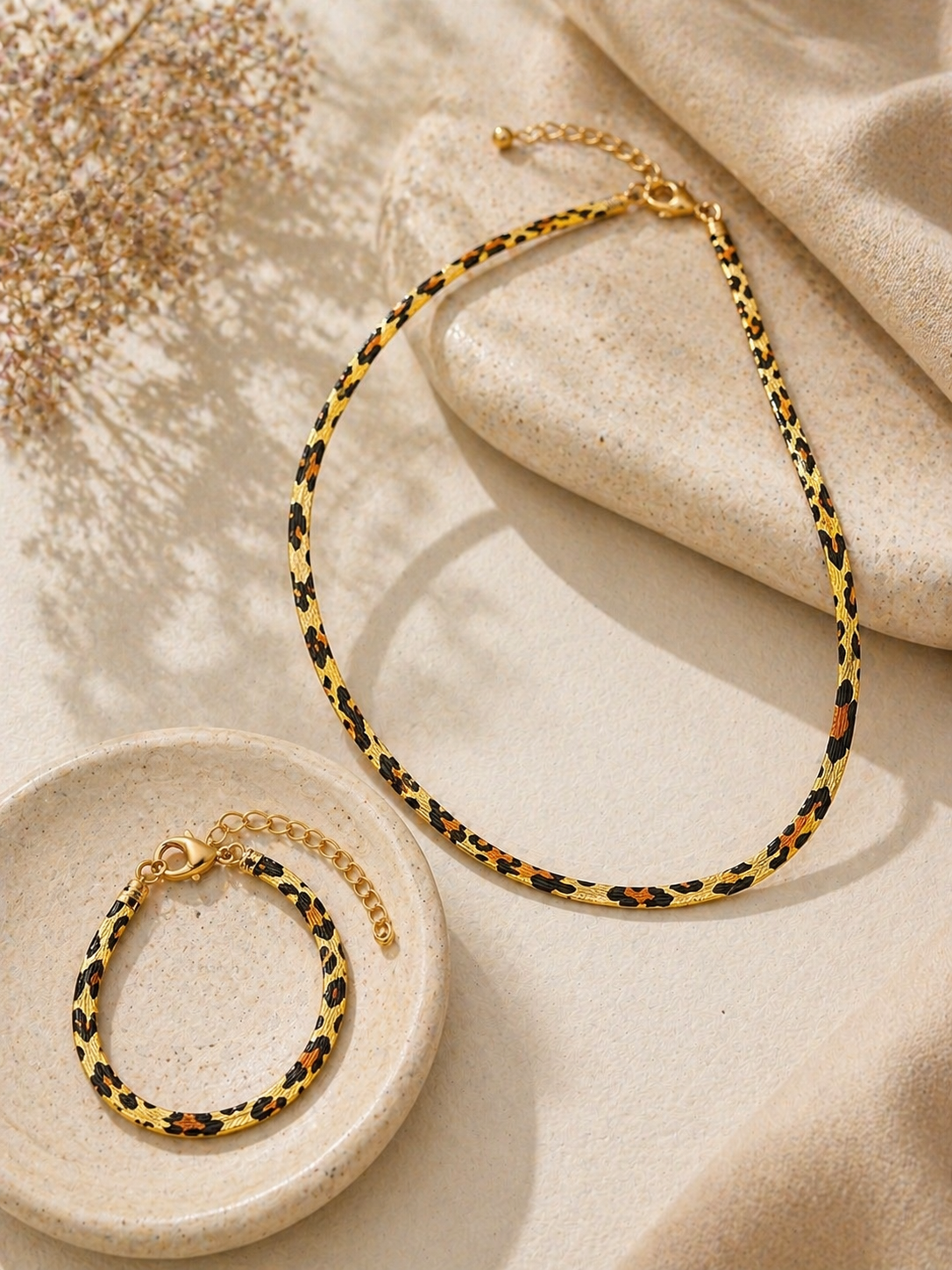 Manel | Stainless Steel Necklace & Bracelet - Wild Herringbone