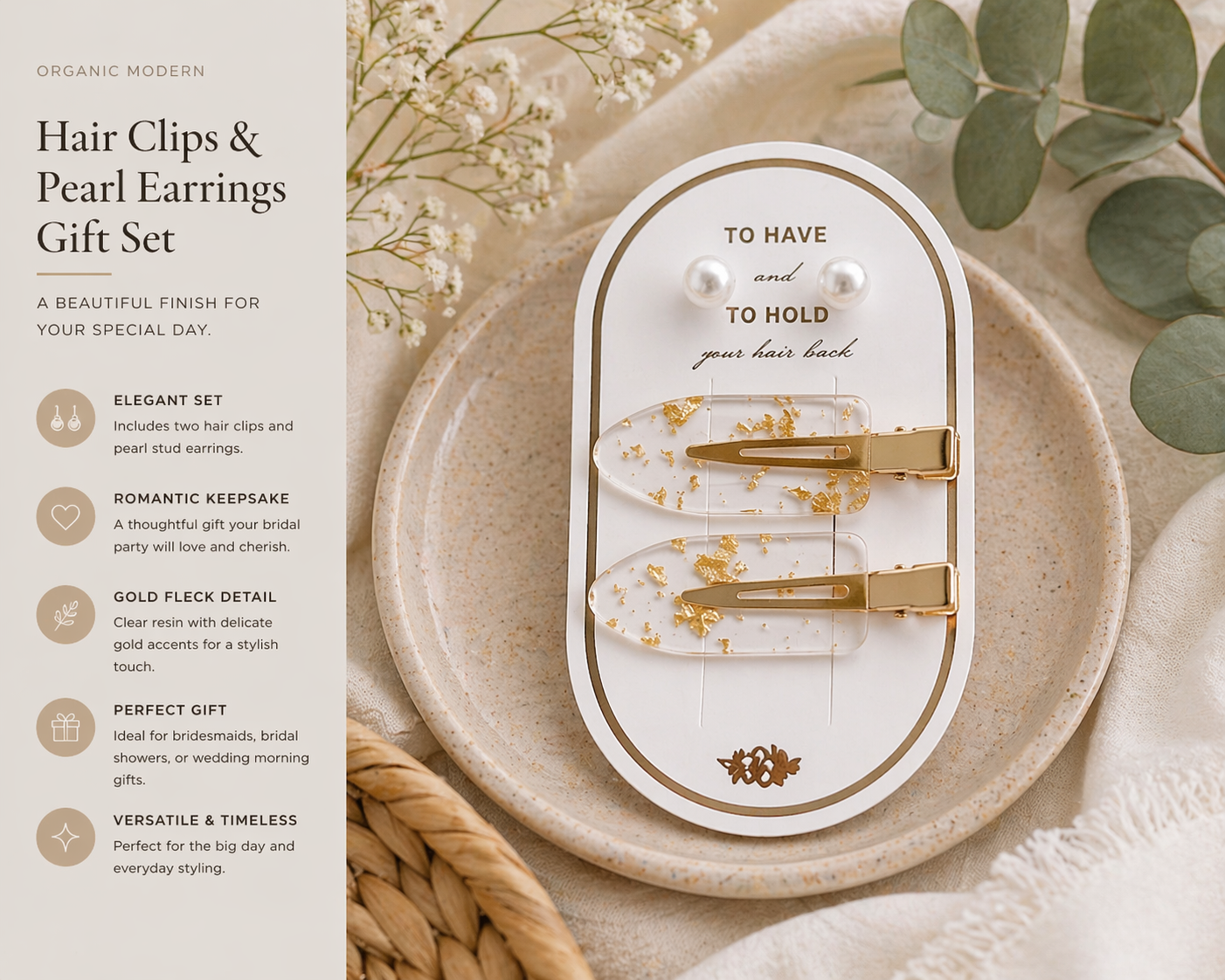 Manel | Wedding - Hair Clips & Earrings - Image 2
