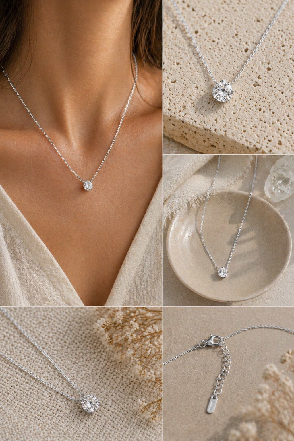 Manel | Stainless Steel Necklace - Celeste Sparkle (Silver)