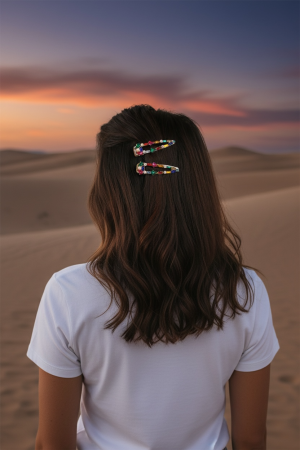 Manel | Hair Clip - Rainbow Gemstone
