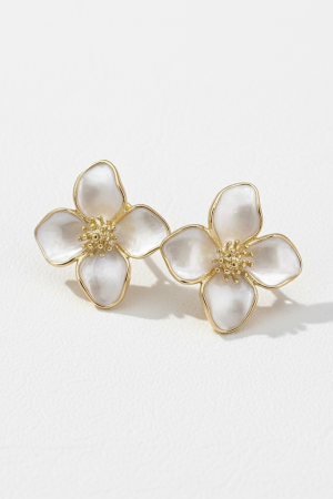 Manel | Stud Earrings - Pearl Flower