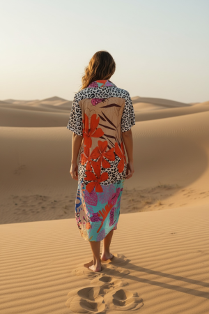 Manel | Dress - Rainbow Patron Leopard (Teal)