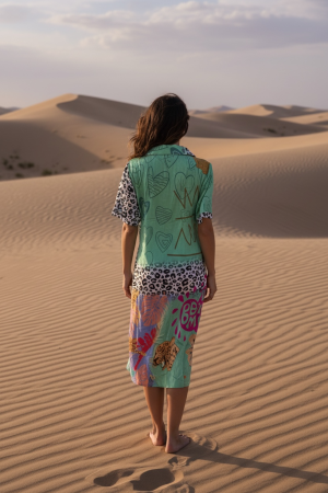 Manel | Dress - Rainbow Patron Leopard (Green)