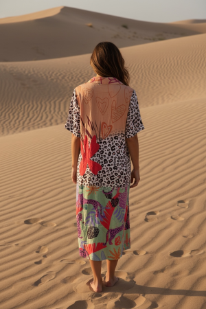 Manel | Dress - Rainbow Patron Leopard (Brown)