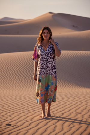 Manel | Dress - Rainbow Patron Leopard (Brown)