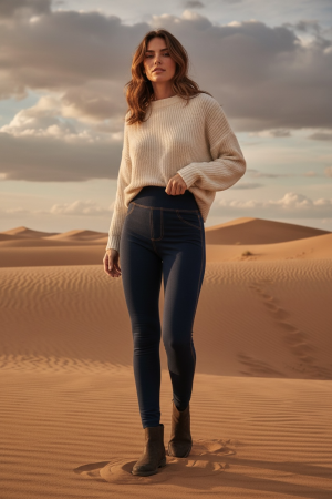 Manel | Jeggings - Midnight Sculpt Fleece