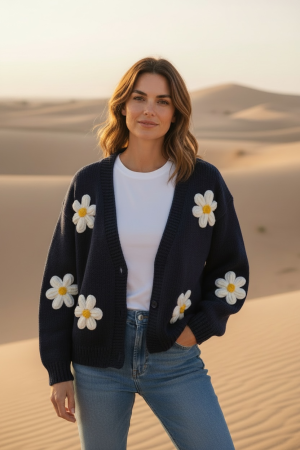 Manel | Knitwear - Soft Meadow Knit (Navy Blue)