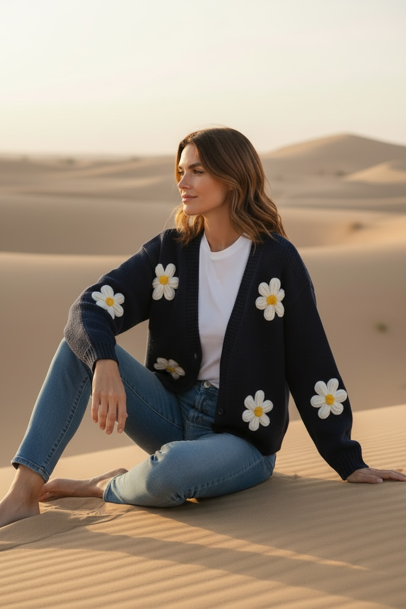 Manel | Knitwear - Soft Meadow Knit (Navy Blue) - Image 2