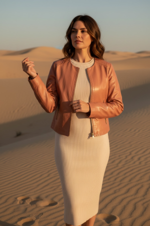 Manel | Jacket - Blush Pink (Brown)