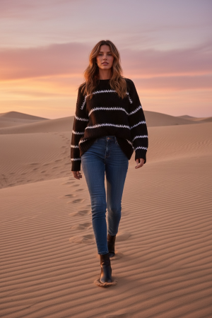 Manel | Knitwear - Sahara Sunset (Black)