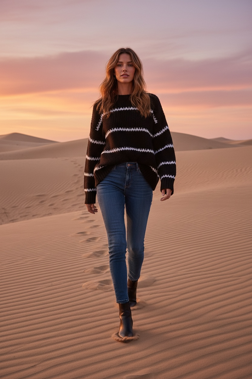 Manel | Knitwear - Sahara Sunset (Black)