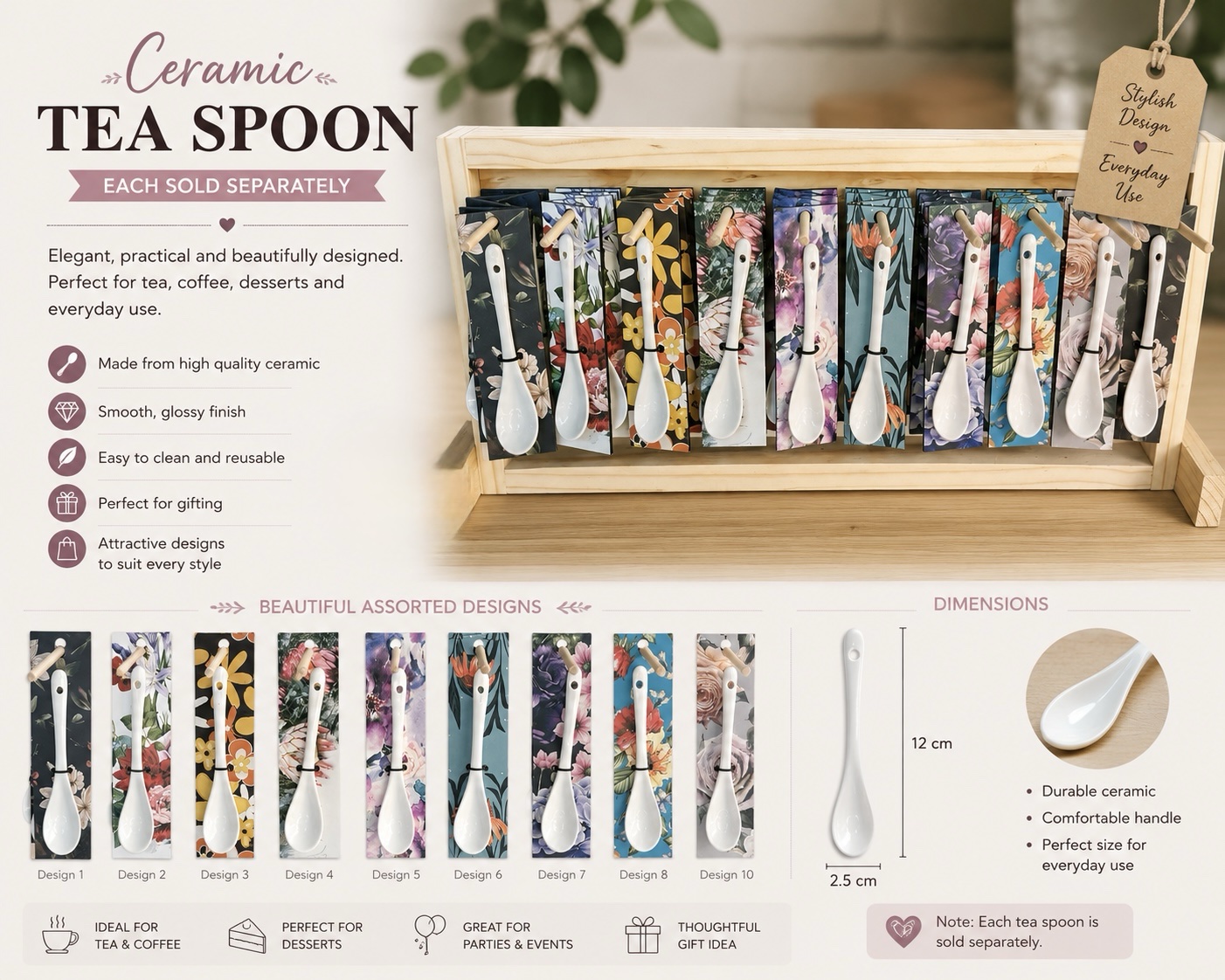 Manel | Ceramic Spoon - Sugar Spoon - Image 3