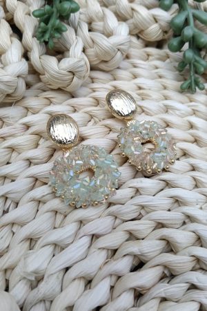 Manel | Stud - Handmade Light Green