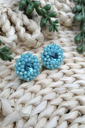 Manel | Stud - Handmade Beads Blue