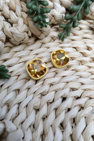 Manel | Stud - Yellow Enamel
