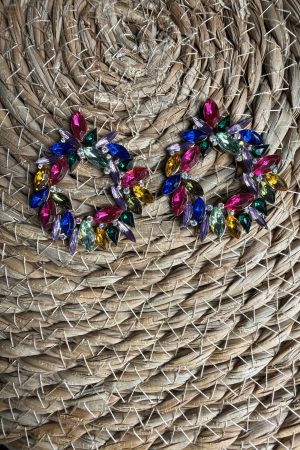 Manel | Stud Earrings - Gemstone Circle