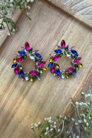 Manel | Stud Earrings - Gemstone Circle