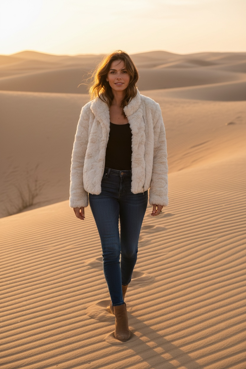 Manel | Coat - Faux Fur (White)