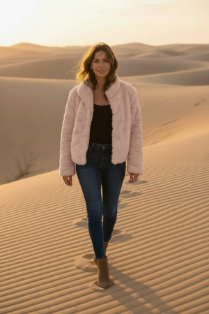 Manel | Jacket - Faux Fur (Light Pink)
