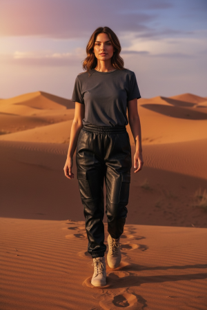 Manel | Pants - PU Leather Cargo (Black)