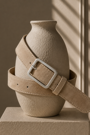 Manel | Belt - Suede Light Brown