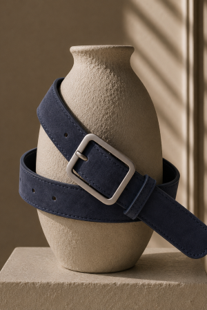 Manel | Belt - Suede Navy